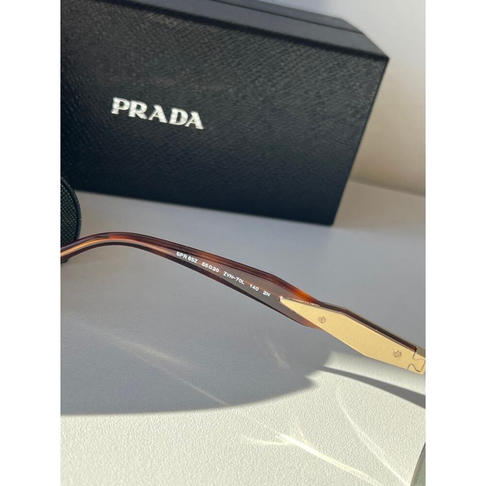 NEW Prada PR65ZS Oval Sunglasses in Gold Green - Picture 10 of 10